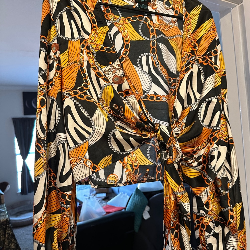 Vibrant Self-Tie Blouse